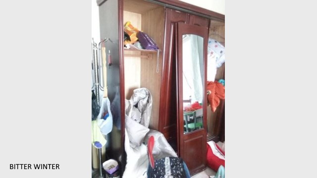 A Christian’s home after being raided by the police