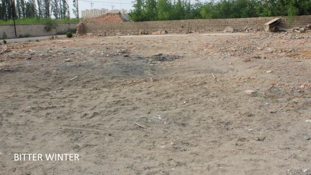 Site of leveled - mosque demolition