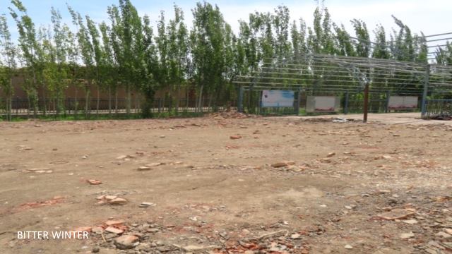 An empty lot where the mosque of the Experimental Team