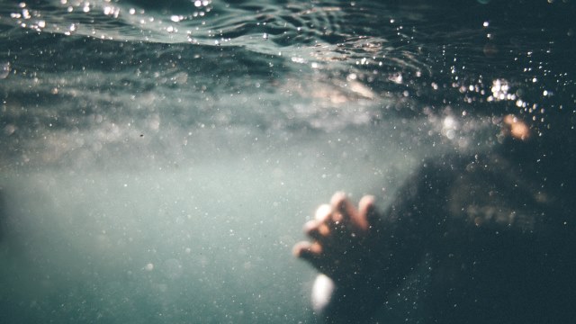 a person under water