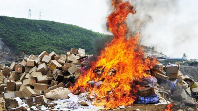 Burning trash