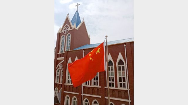 Chruch with flag