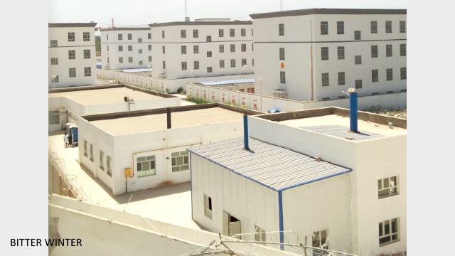 Construction of five four-story buildings is complete at the “transformation through education camp” in Shule county’s Chengnan district.