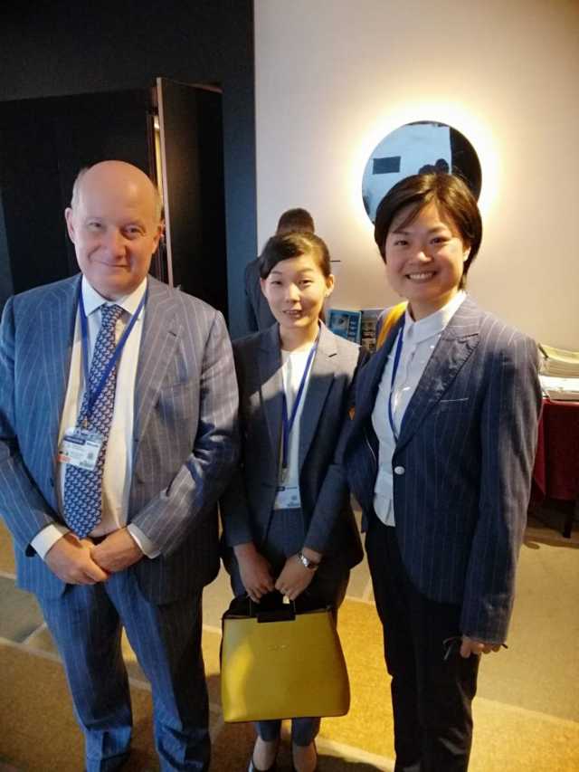 Massimo Introvigne with two refugees from The Church of Almighty God who offered their testimonies at the OSCE meeting