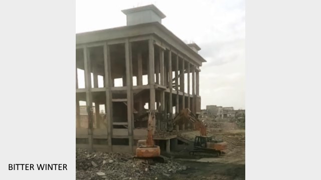 Main section of the mosque demolished