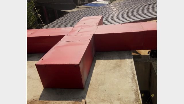 The demolished cross.