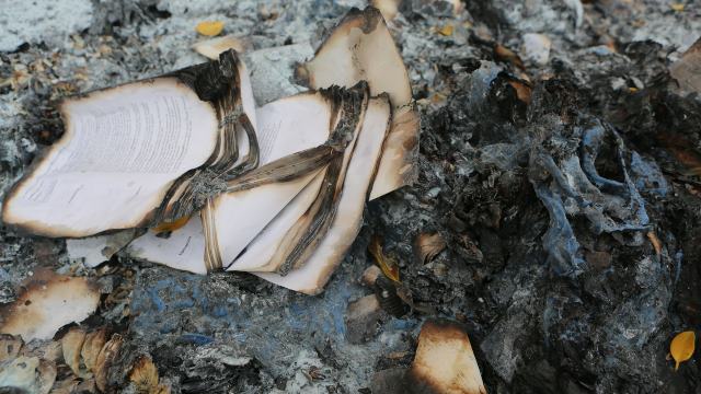 books on fire