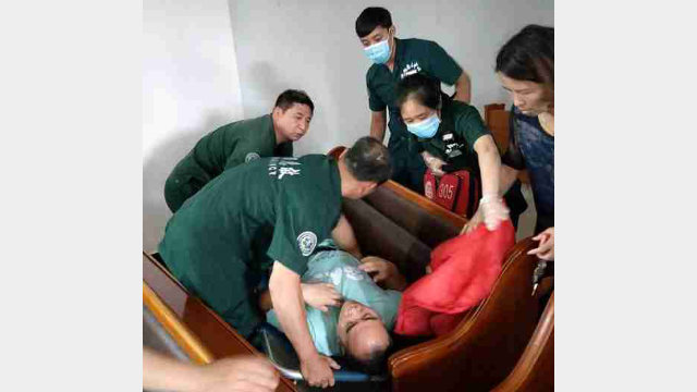 The preacher, Mr. Zhao, who was beaten and injured (provided by an inside source)