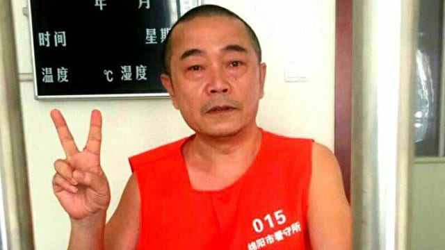 Huang Qi at the detention center (taken from the Internet)