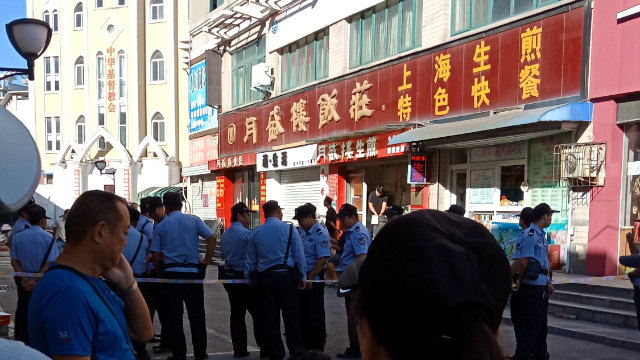 Police tape was put up at the intersections leading to the church. (provided by an inside source)