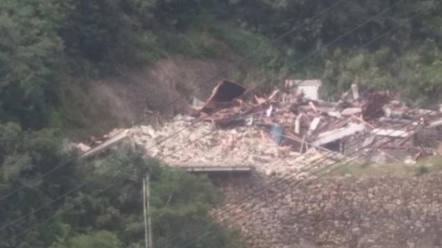 The Buddhist temple in Ningbo city after the demolition