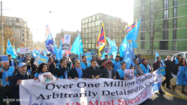 Geneva, demonstration for human rights in China