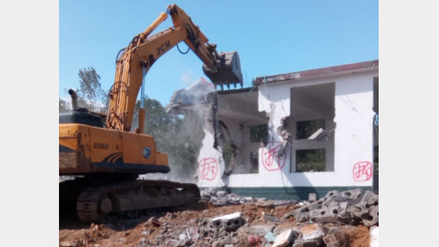 The demolished Caodian Three-Self Church.