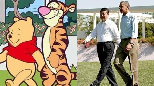 image comparing Xi and Obama to Pooh and Tiger