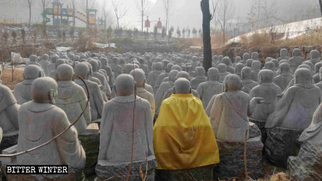 About 260 Arhat statues removed
