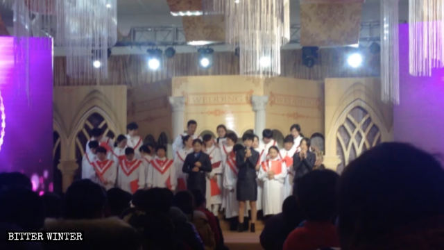 Christians watching performances at the hotel