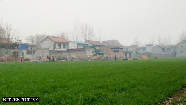The church has been razed to the ground