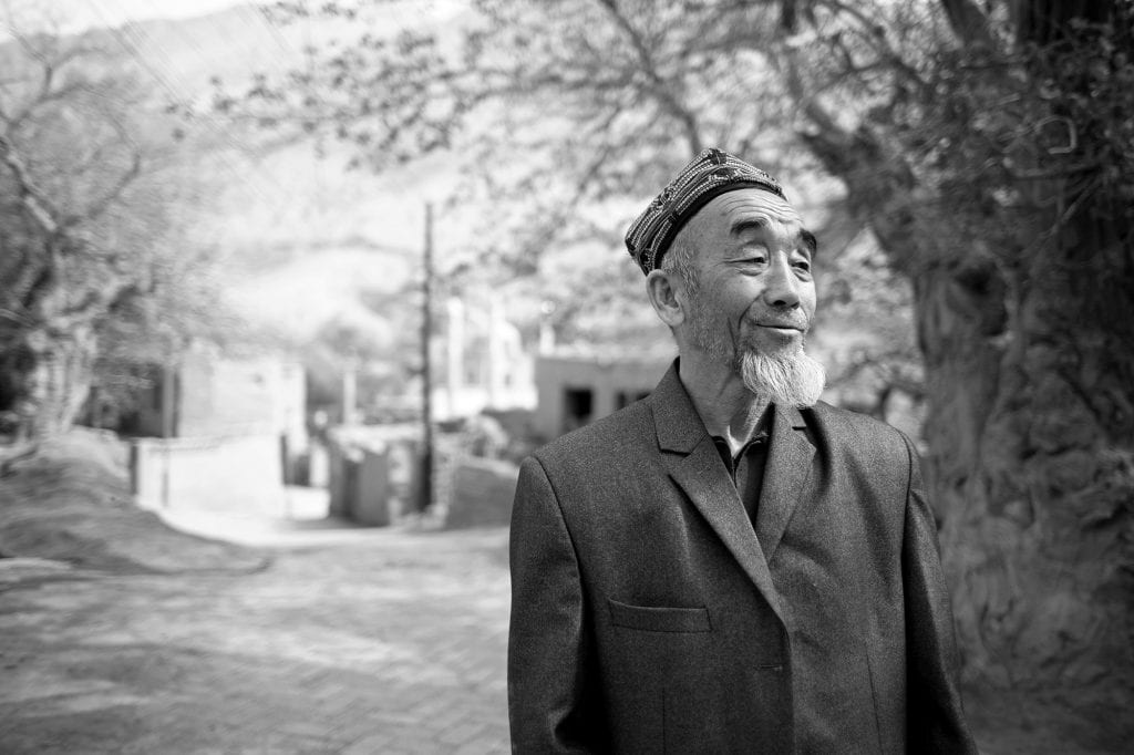 An old Uyghur man in a village near Turpan.