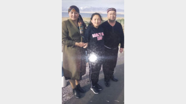 Nabigaly Askerbek with his family.