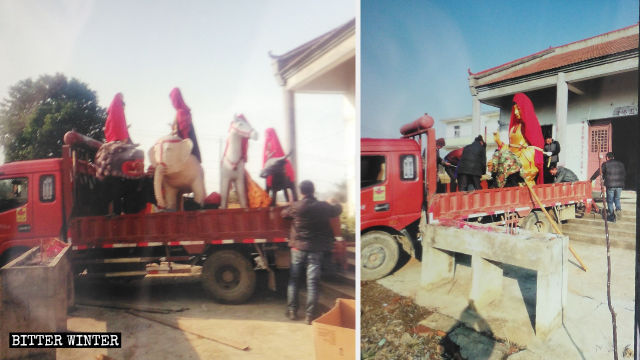 Buddhist statues in Baima Temple were removed.