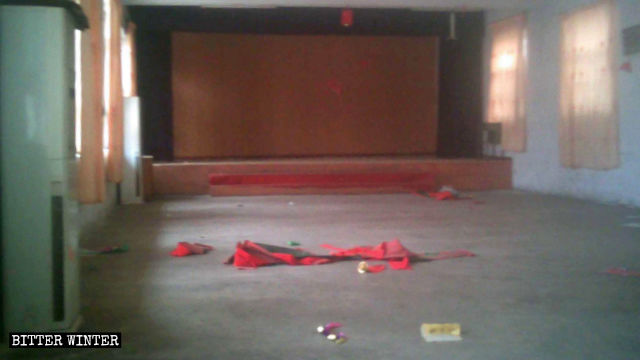 Everything was cleared out from the church, leaving it in disarray.