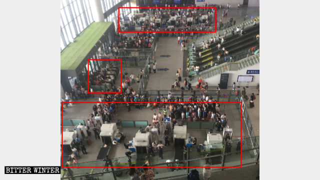 Security check zone at Urumqi Railway Station.