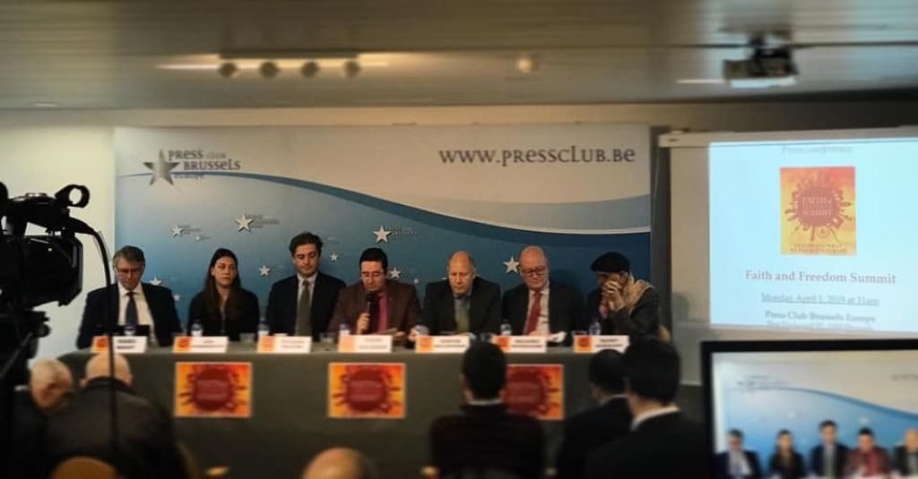 Speakers at the press conference in Brussels