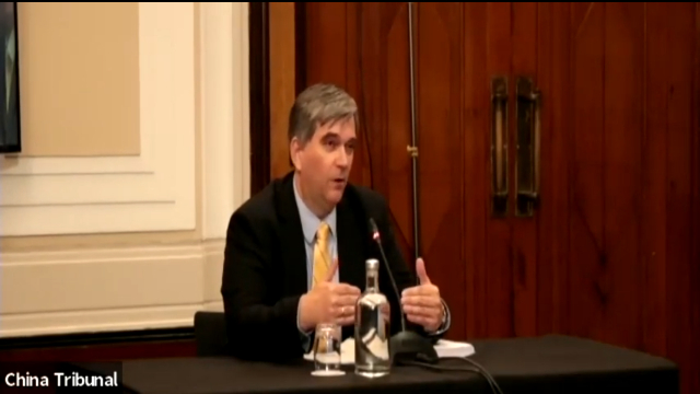 Dr. Torsten Trey, Executive Director for Doctors Against Forced Organ Harvesting, giving evidence at the Tribunal.