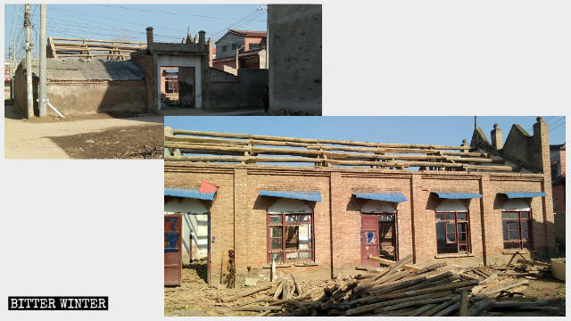 The church in Yanwangmiao village is in the process of being demolished.