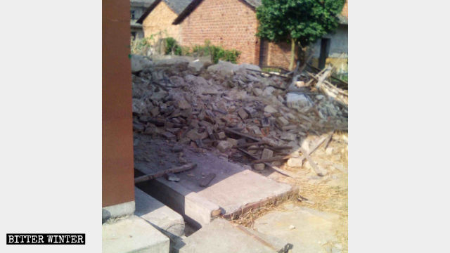 A congregation site in Luofang town’s Huaijiang village was demolished.