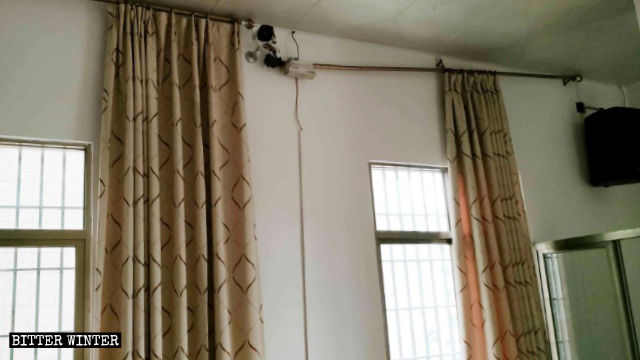 The surveillance camera’s power cord on the church’s third-floor was severed.