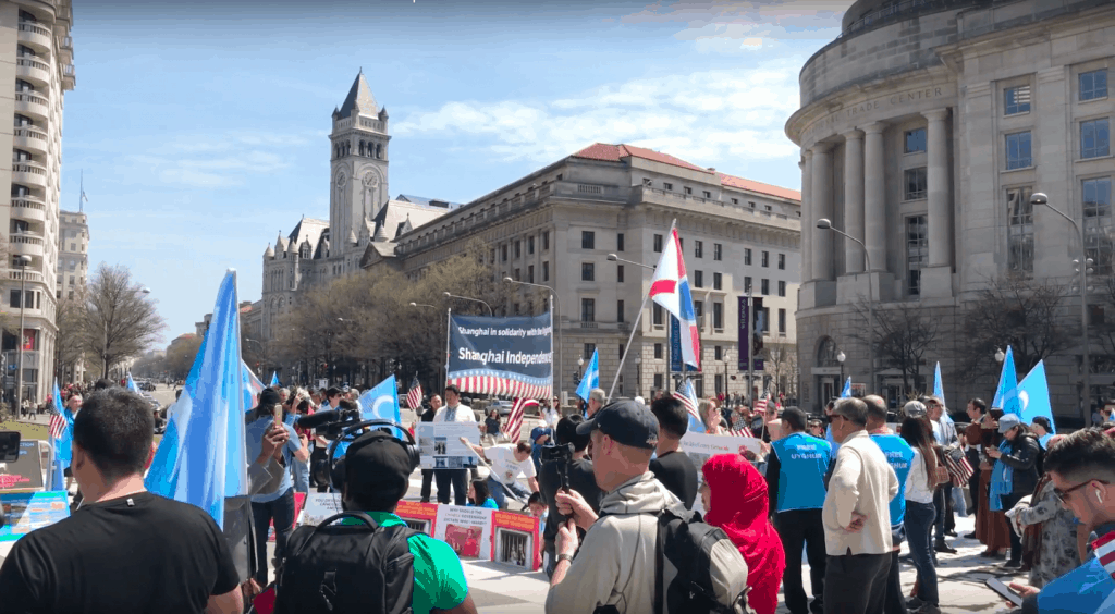 A moment of the uyghur rally
