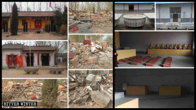 Buddhist statues were removed from Foling Temple in Linyi city; several temples in Heze city were destroyed.