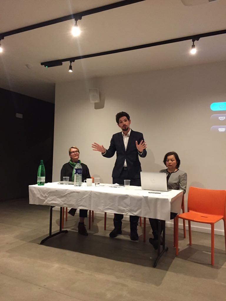 Left to right, Dr Harris, Rabbi Stanley, and Rahima Mahmut.