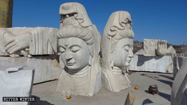 The Guanyin statue was destroyed.