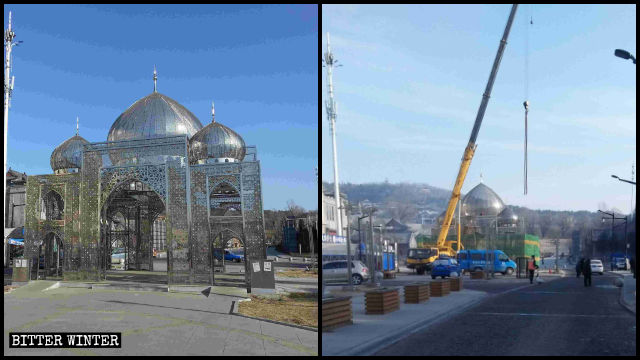 Halal Food Street’s Islamic-style architecture was demolished.