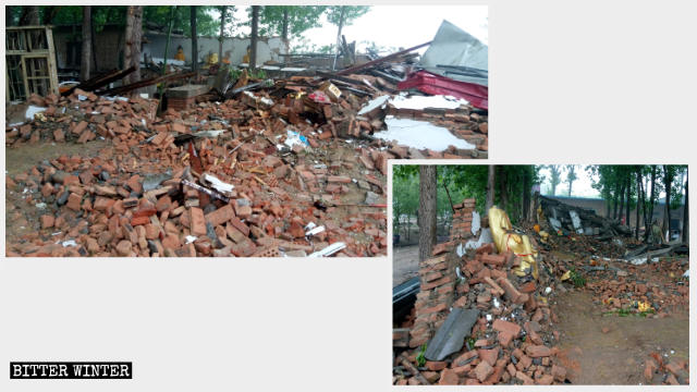 Laonai Temple after it was destroyed on April 17.