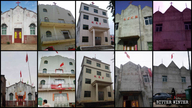 Many Three-Self churches were forced to fly national flags after their crosses were taken down.