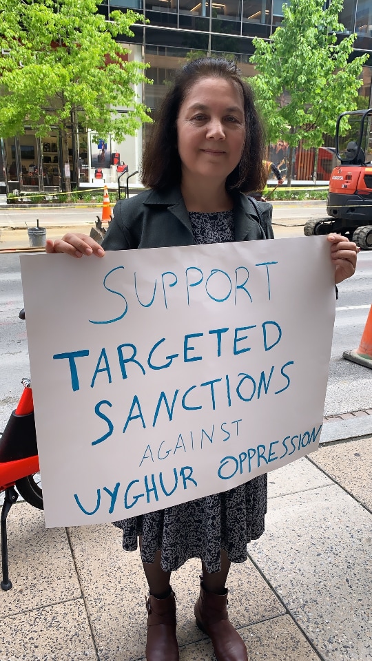 Woman activist at the May 3, 2019 rally in Washington, D.C.
