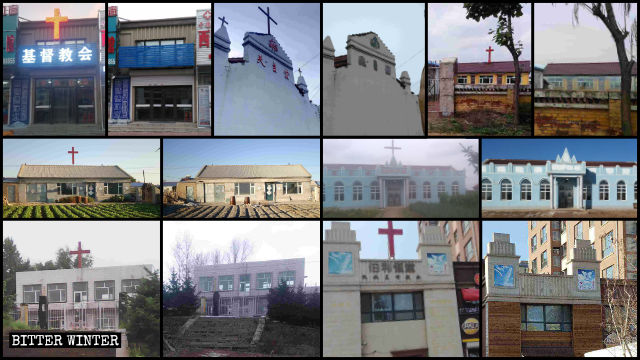 Crosses dismantled from over a hundred Christian meeting venues in Jilin Province