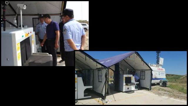 The security gates at the entrance to the Mozi Mountain pilgrimage site, installed with person recognition system
