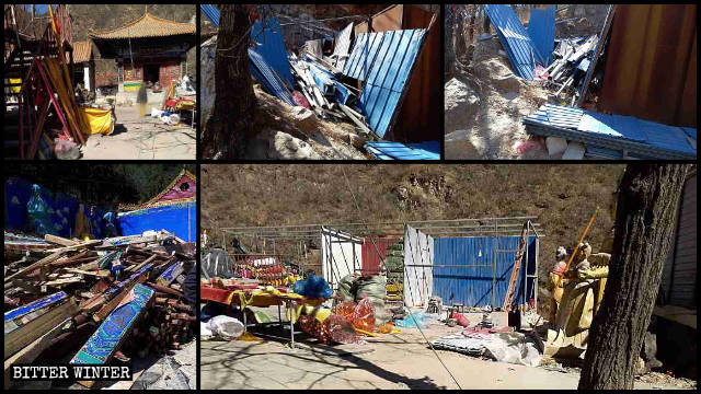 Most temples of Nainai Temple on Hou Mountain have been demolished.
