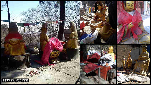 Statues of deities were discarded from the temples.