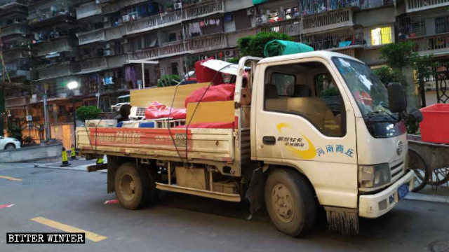 The church’s belongings were taken away.