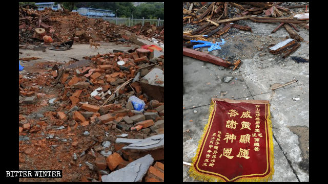 A 200-year-old ancient temple has been turned into a pile of ruins.