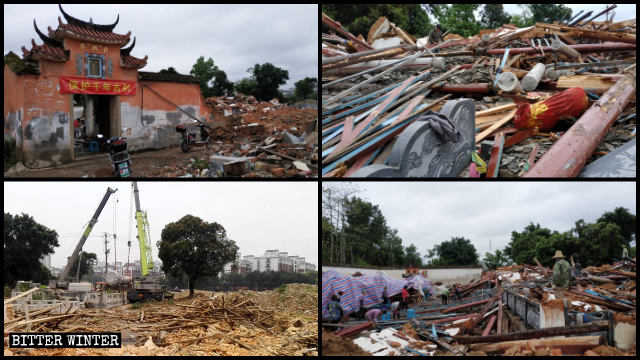 Fuxing Temple is undergoing demolition.