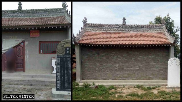 Laoye Temple in Muhua village has been sealed off