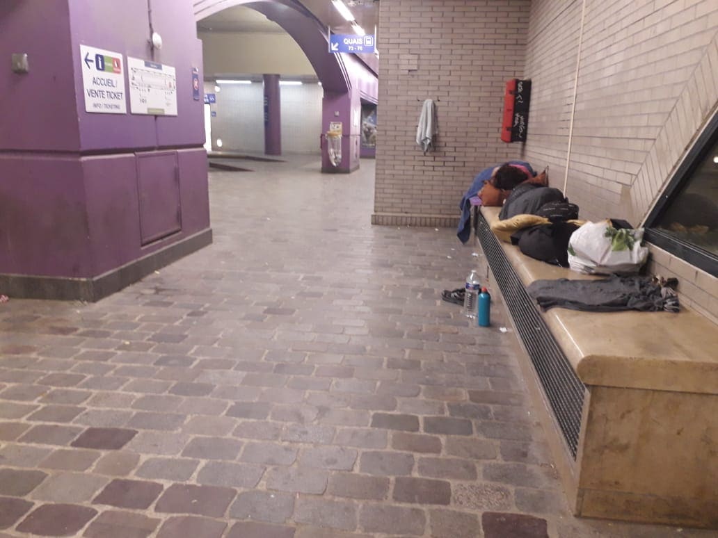 Sleeping at the bus station