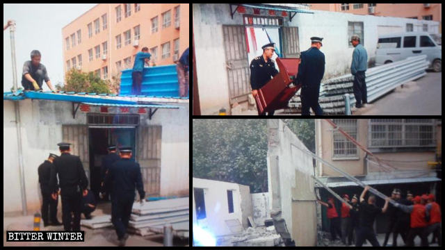 The government personnel were dismantling the church