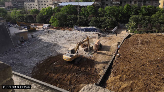 The church on Shengli Road was razed to the ground.